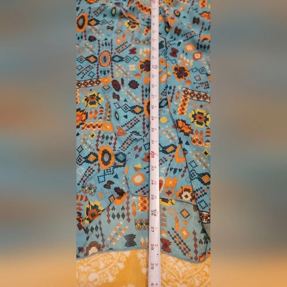Lularoe Shirley Sheer Teal Multi-Colored Aztec Pattern SZ S UNICORN BeAuTiFuL - Picture 13 of 13